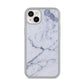 Faux Marble Grey White iPhone 14 Plus Clear Tough Case Starlight