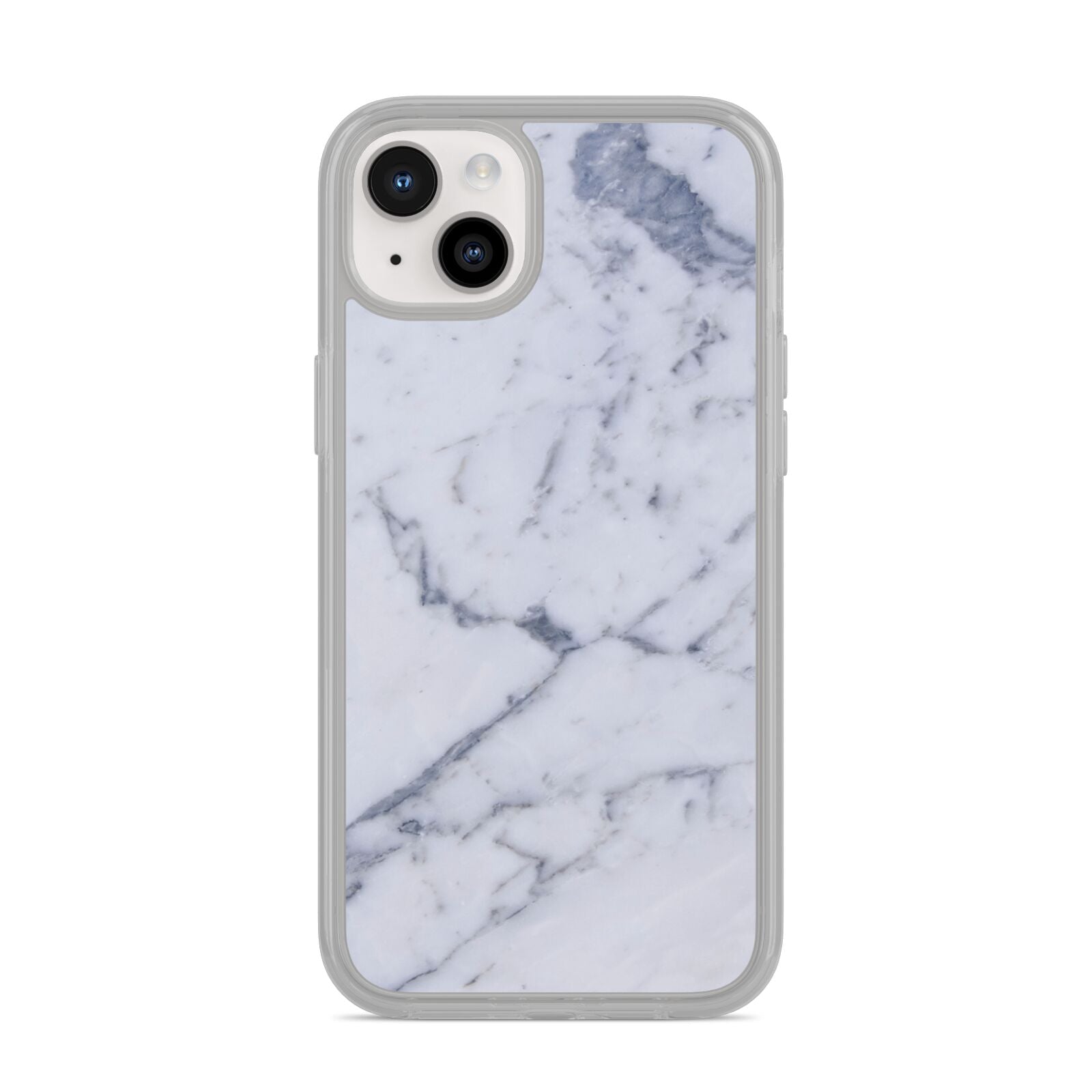 Faux Marble Grey White iPhone 14 Plus Clear Tough Case Starlight