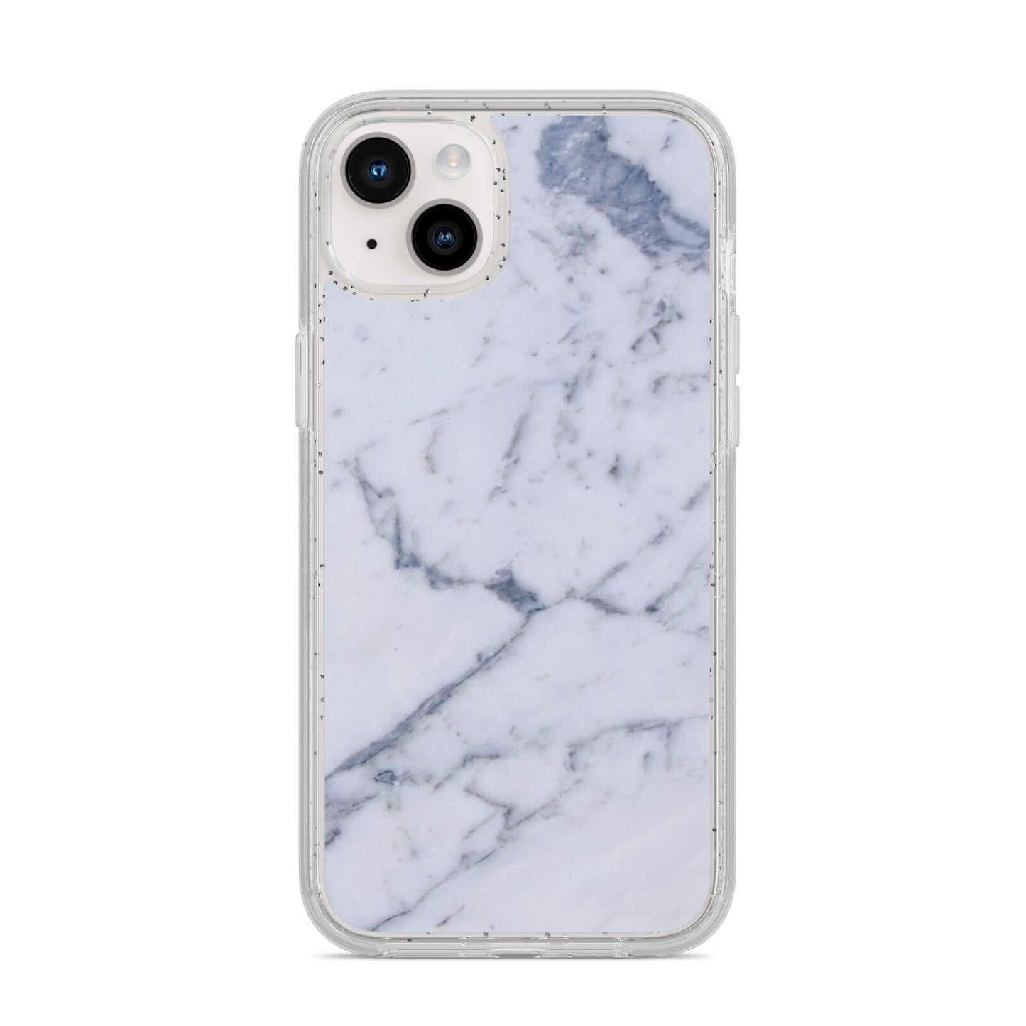 Faux Marble Grey White iPhone 14 Plus Glitter Tough Case Starlight