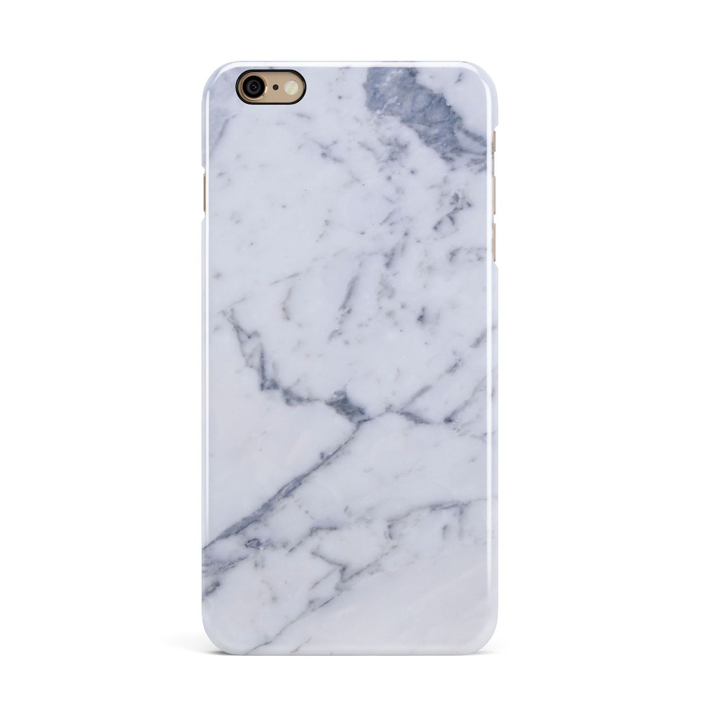 Faux Marble Grey White iPhone 6 Plus 3D Snap Case on Gold Phone