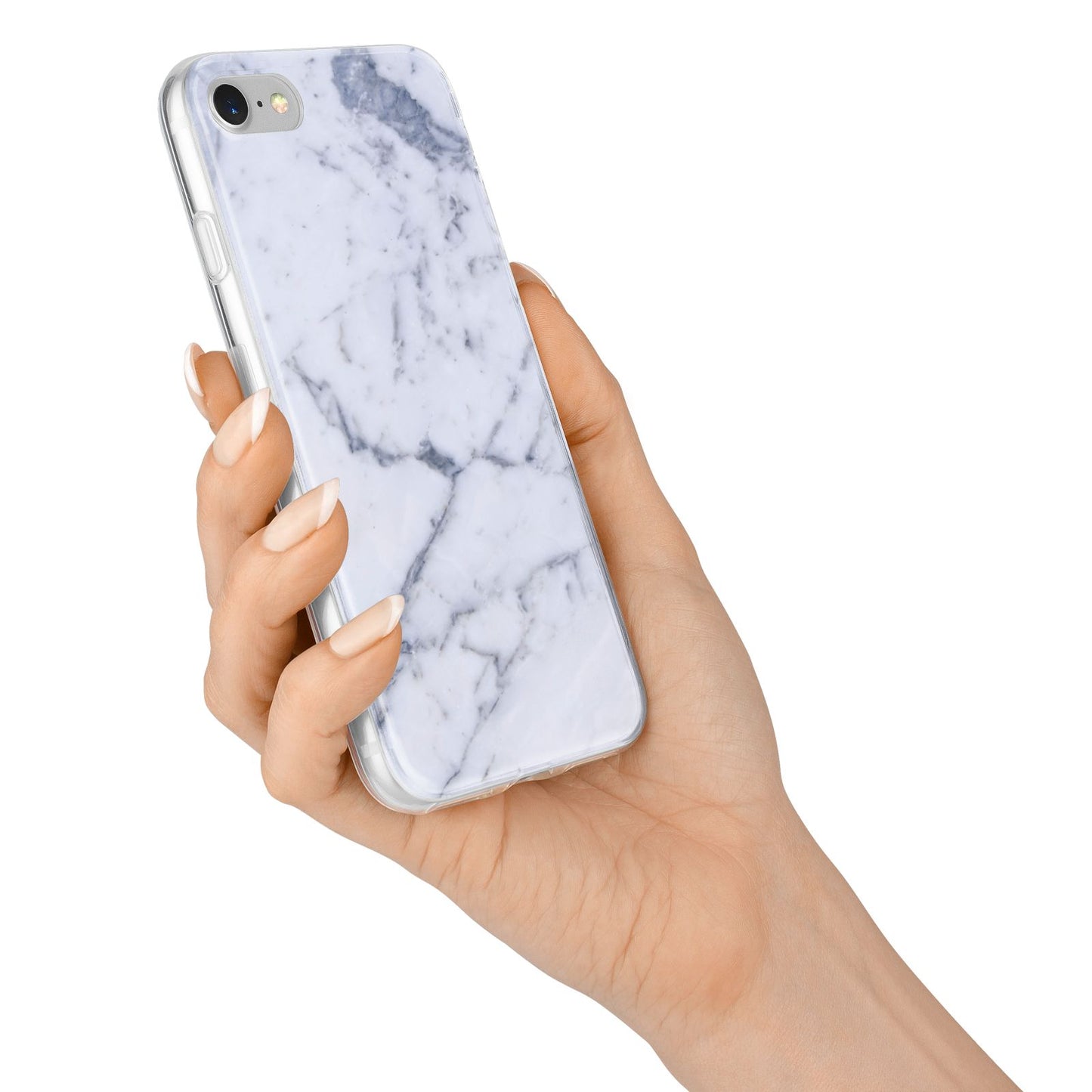 Faux Marble Grey White iPhone 7 Bumper Case on Silver iPhone Alternative Image
