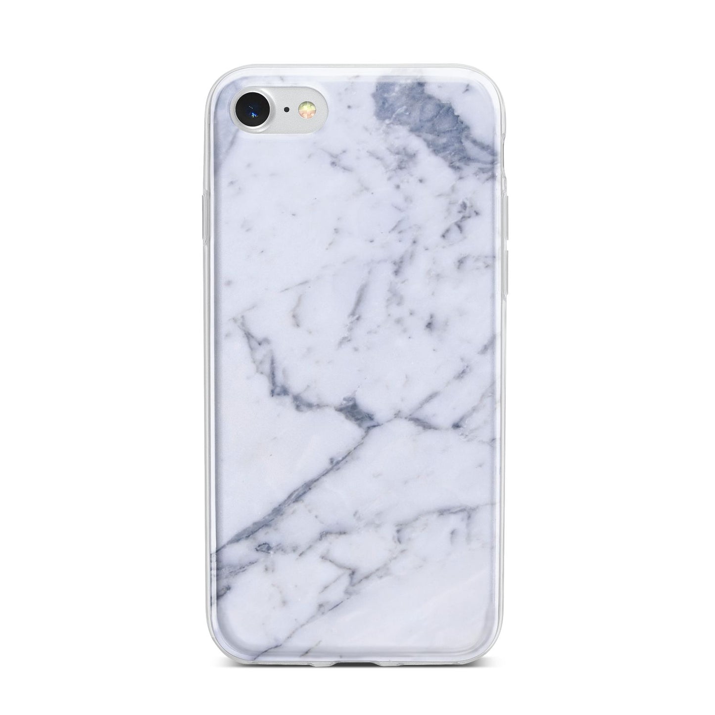 Faux Marble Grey White iPhone 7 Bumper Case on Silver iPhone