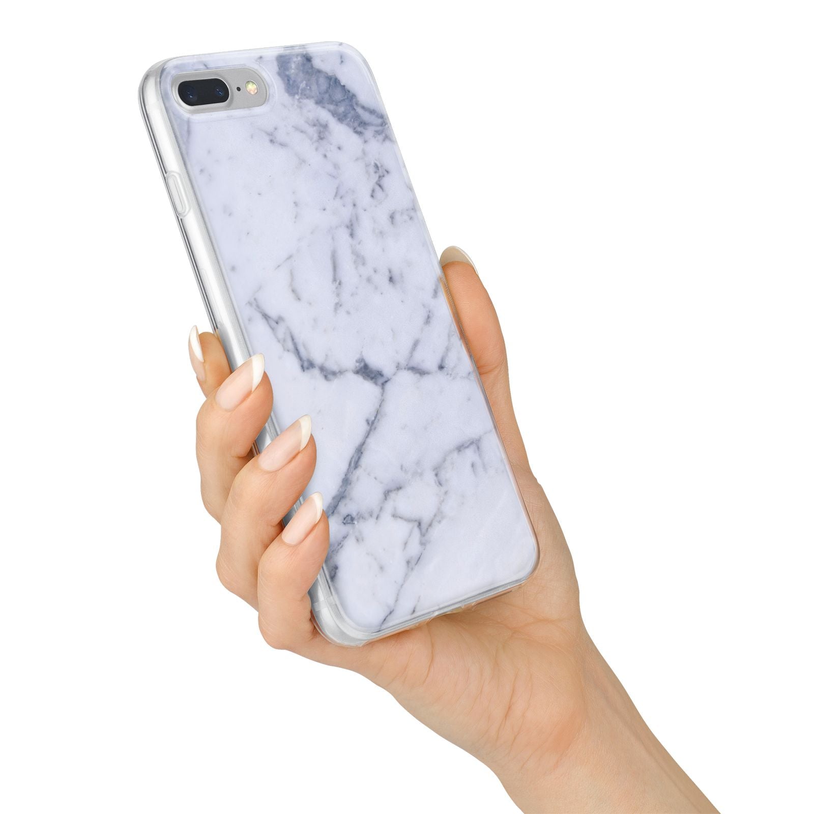 Faux Marble Grey White iPhone 7 Plus Bumper Case on Silver iPhone Alternative Image
