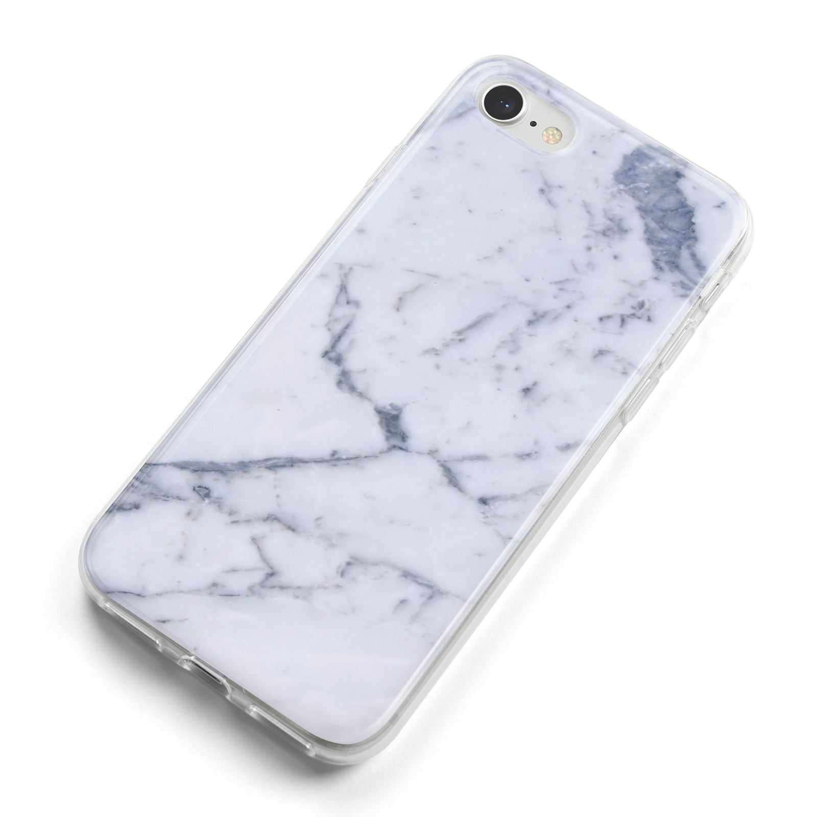 Faux Marble Grey White iPhone 8 Bumper Case on Silver iPhone Alternative Image