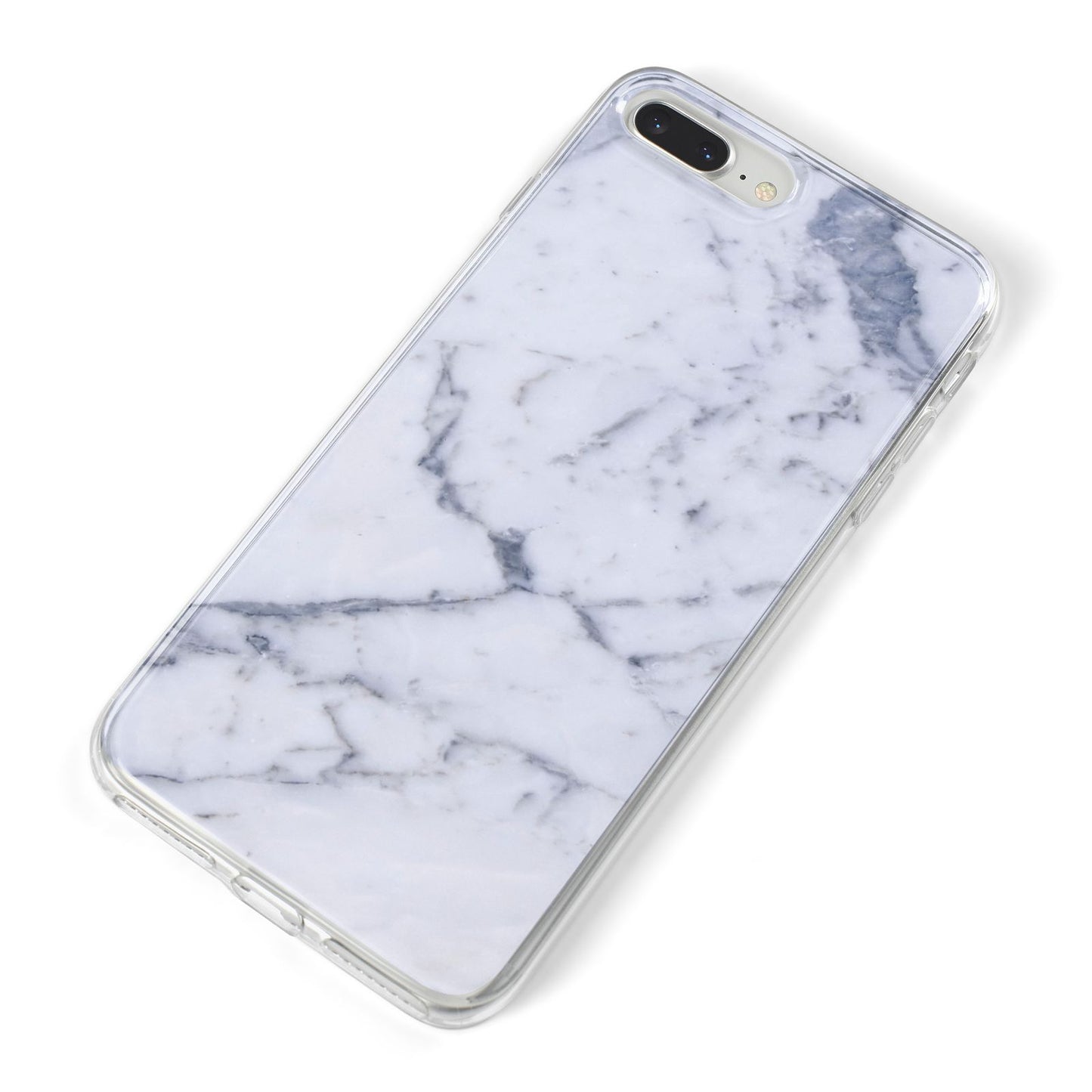 Faux Marble Grey White iPhone 8 Plus Bumper Case on Silver iPhone Alternative Image