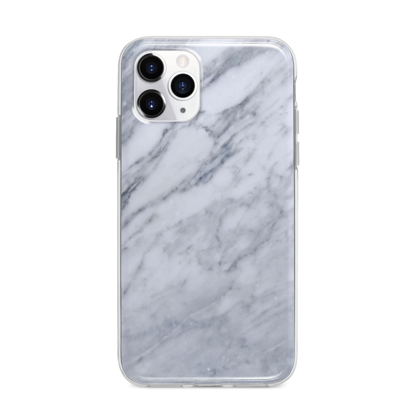 Faux Marble Italian Grey Apple iPhone 11 Pro Max in Silver with Bumper Case