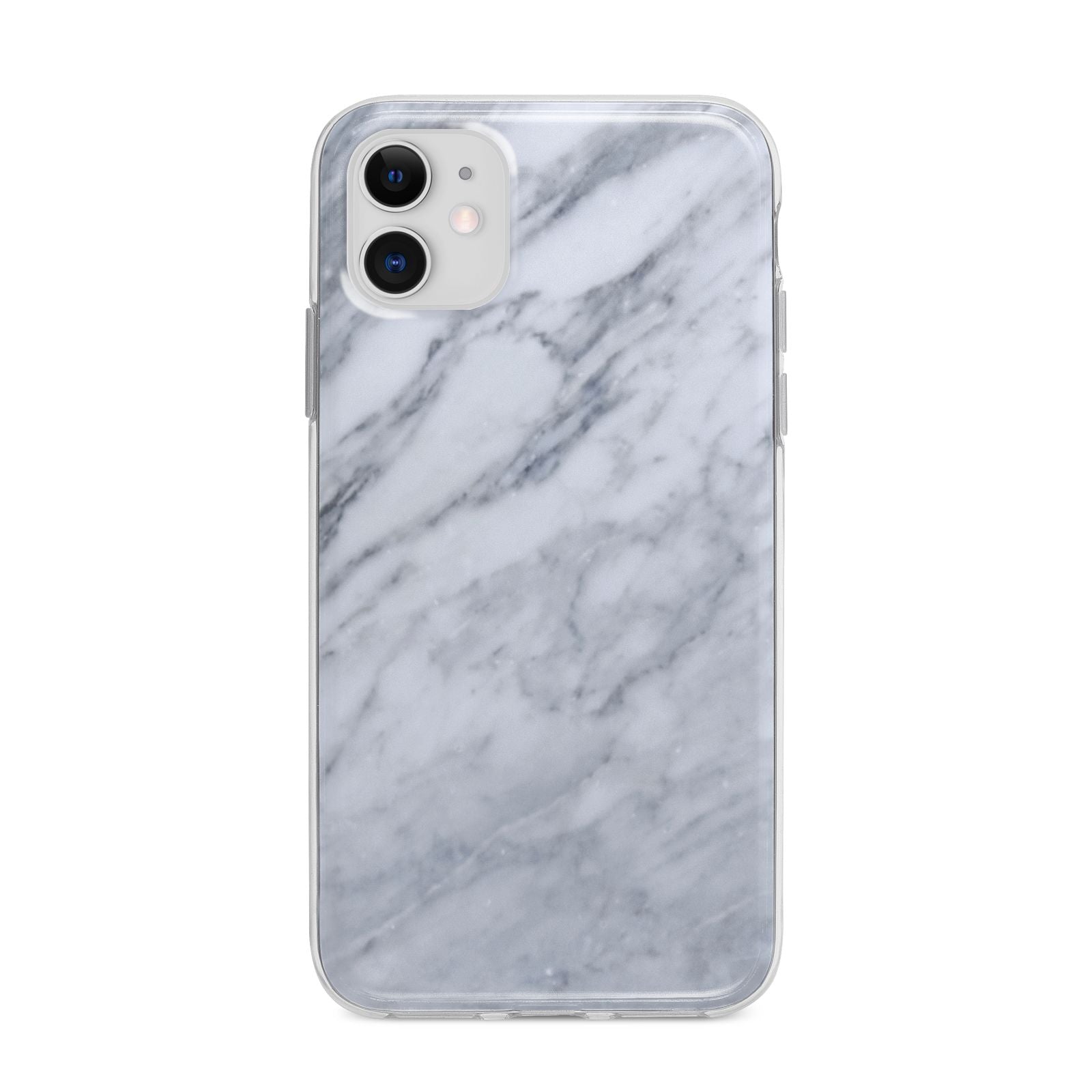 Faux Marble Italian Grey Apple iPhone 11 in White with Bumper Case