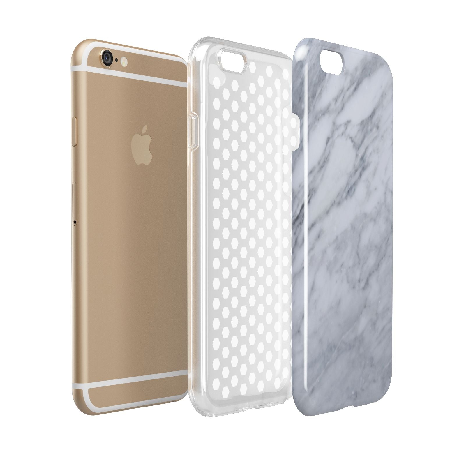 Faux Marble Italian Grey Apple iPhone 6 3D Tough Case Expanded view