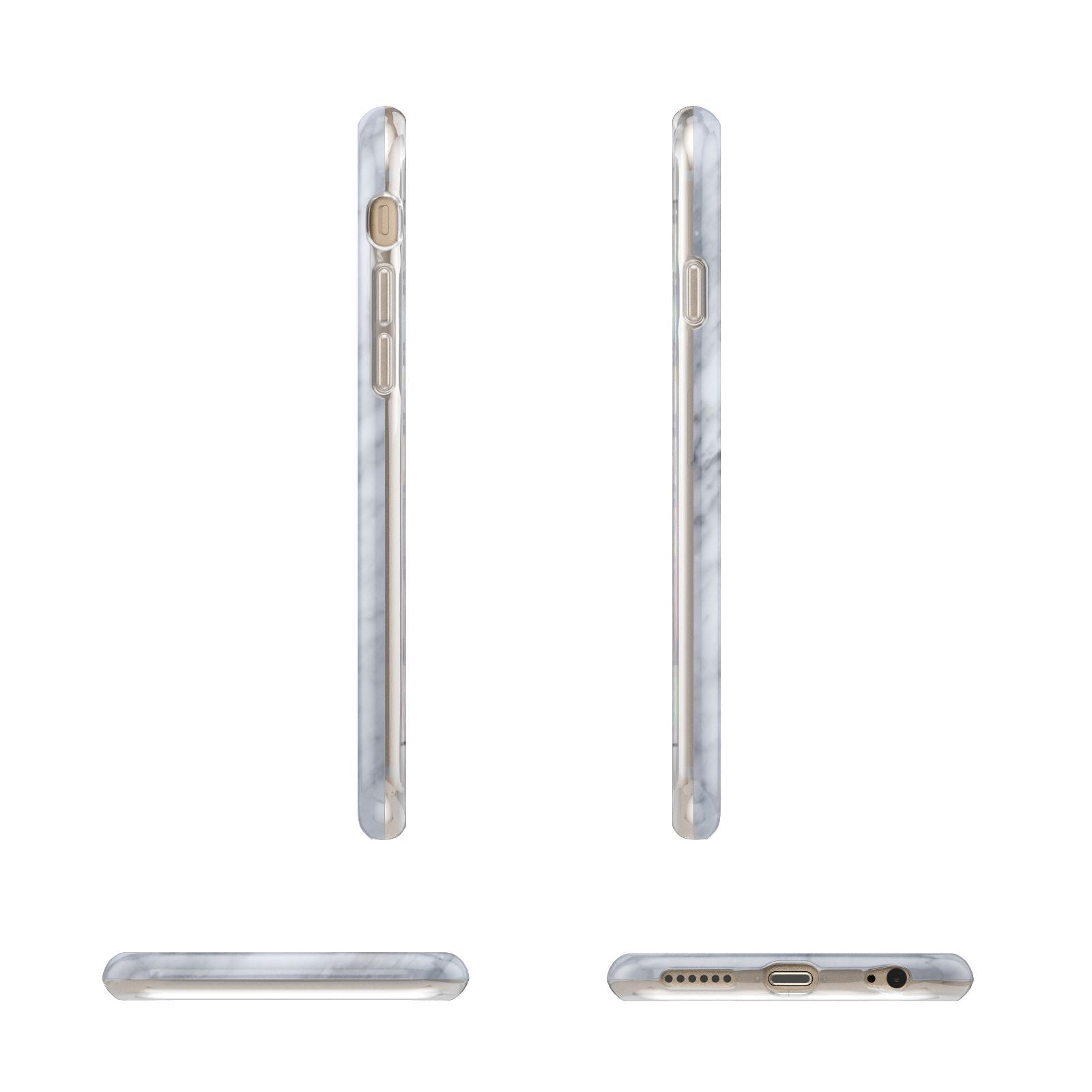 Faux Marble Italian Grey Apple iPhone 6 3D Wrap Tough Case Alternative Image Angles