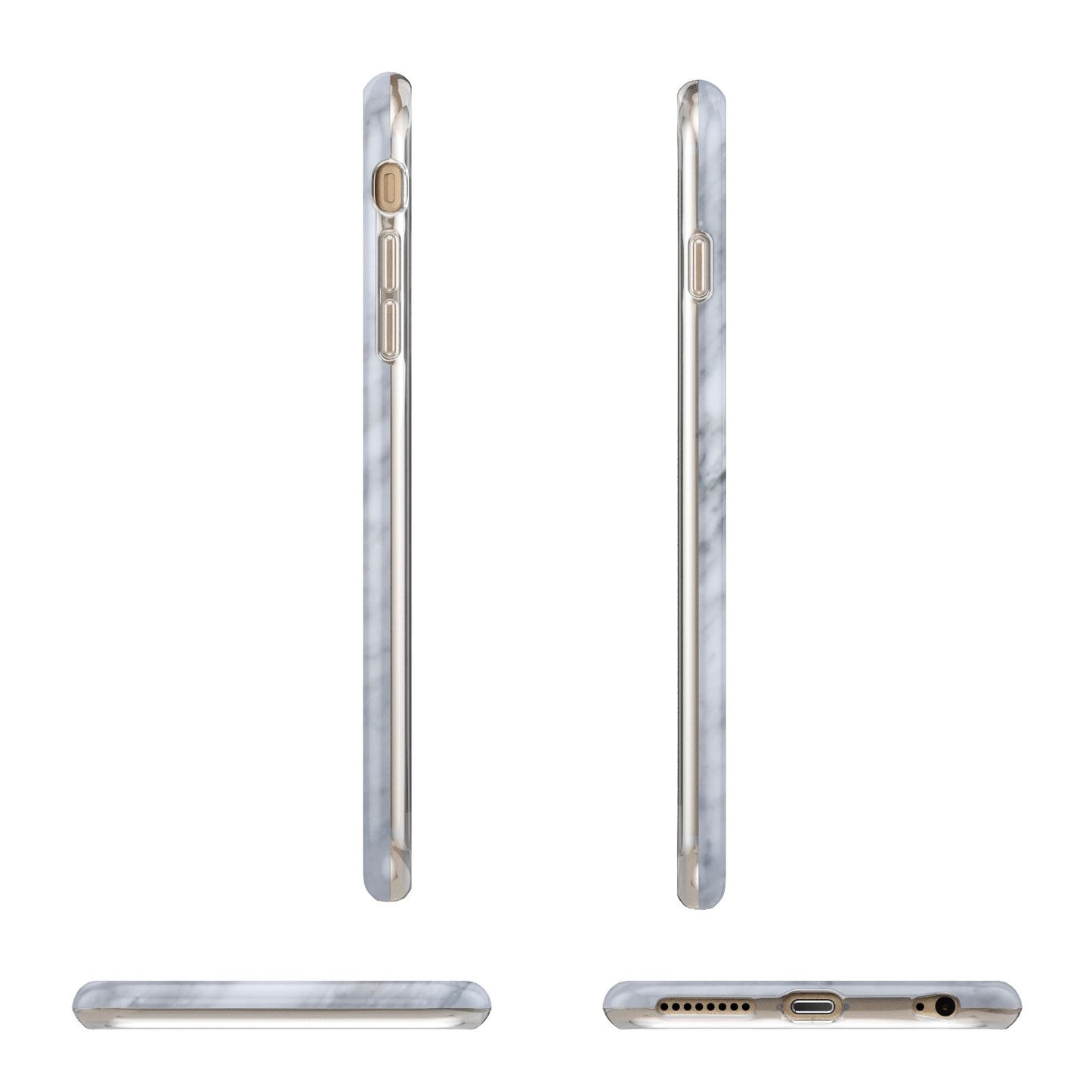 Faux Marble Italian Grey Apple iPhone 6 Plus 3D Wrap Tough Case Alternative Image Angles