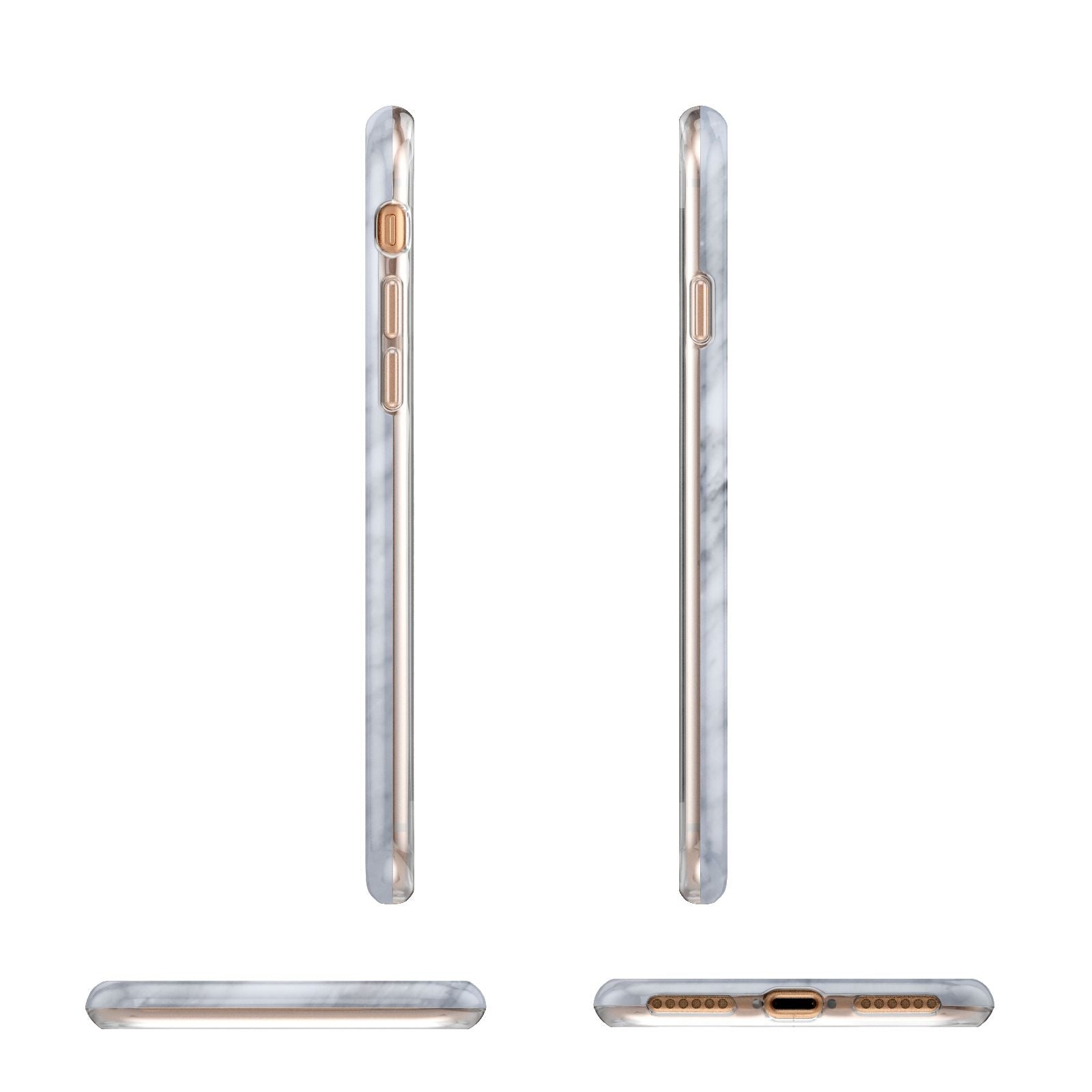 Faux Marble Italian Grey Apple iPhone 7 8 3D Wrap Tough Case Alternative Image Angles