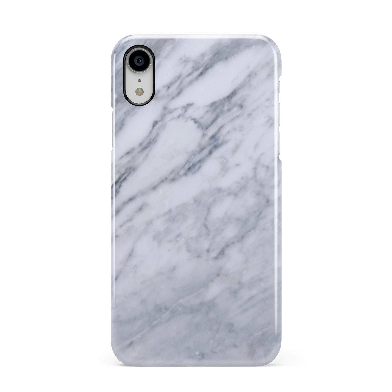 Faux Marble Italian Grey Apple iPhone XR White 3D Snap Case