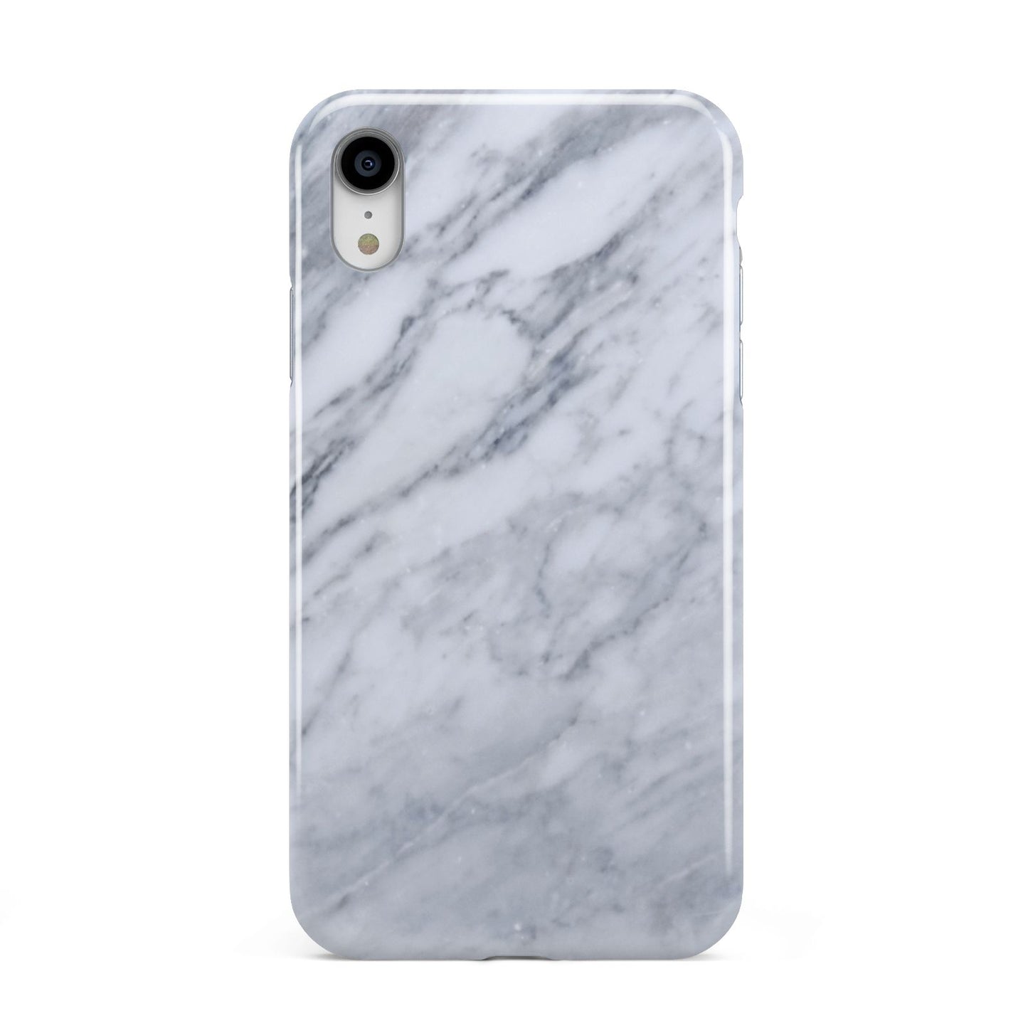 Faux Marble Italian Grey Apple iPhone XR White 3D Tough Case