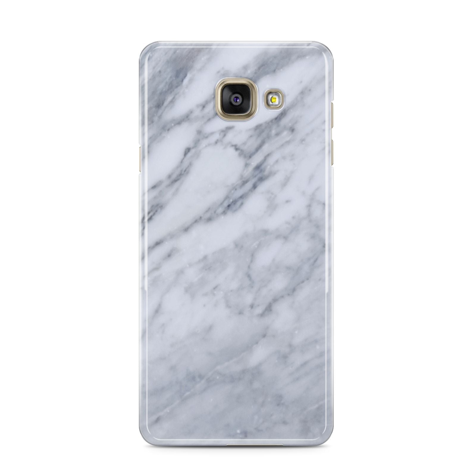 Faux Marble Italian Grey Samsung Galaxy A3 2016 Case on gold phone