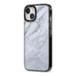 Faux Marble Italian Grey iPhone 13 Black Impact Case Side Angle on Silver phone