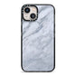 Faux Marble Italian Grey iPhone 13 Black Impact Case on Silver phone