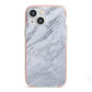 Faux Marble Italian Grey iPhone 13 Mini TPU Impact Case with Pink Edges
