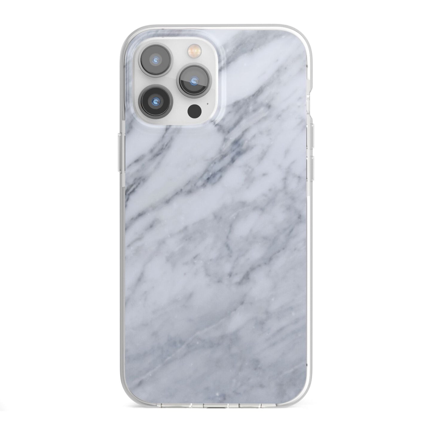 Faux Marble Italian Grey iPhone 13 Pro Max TPU Impact Case with White Edges