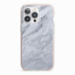 Faux Marble Italian Grey iPhone 13 Pro TPU Impact Case with Pink Edges
