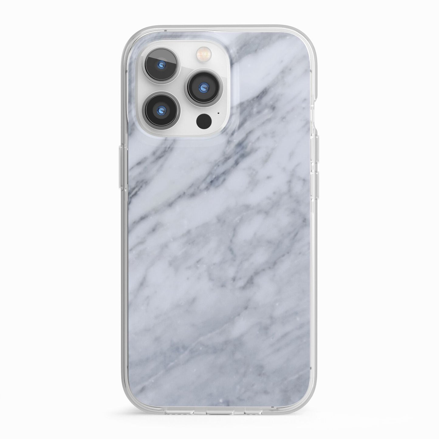 Faux Marble Italian Grey iPhone 13 Pro TPU Impact Case with White Edges