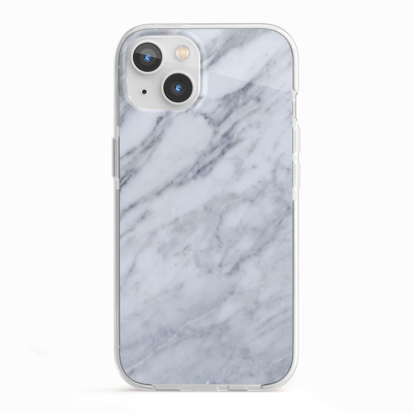 Faux Marble Italian Grey iPhone 13 TPU Impact Case with White Edges