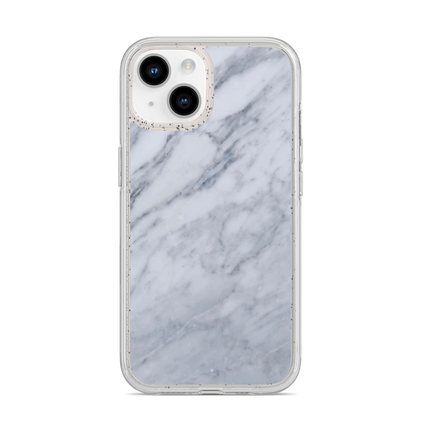 Faux Marble Italian Grey iPhone 14 Glitter Tough Case Starlight