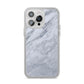 Faux Marble Italian Grey iPhone 14 Pro Max Clear Tough Case Silver