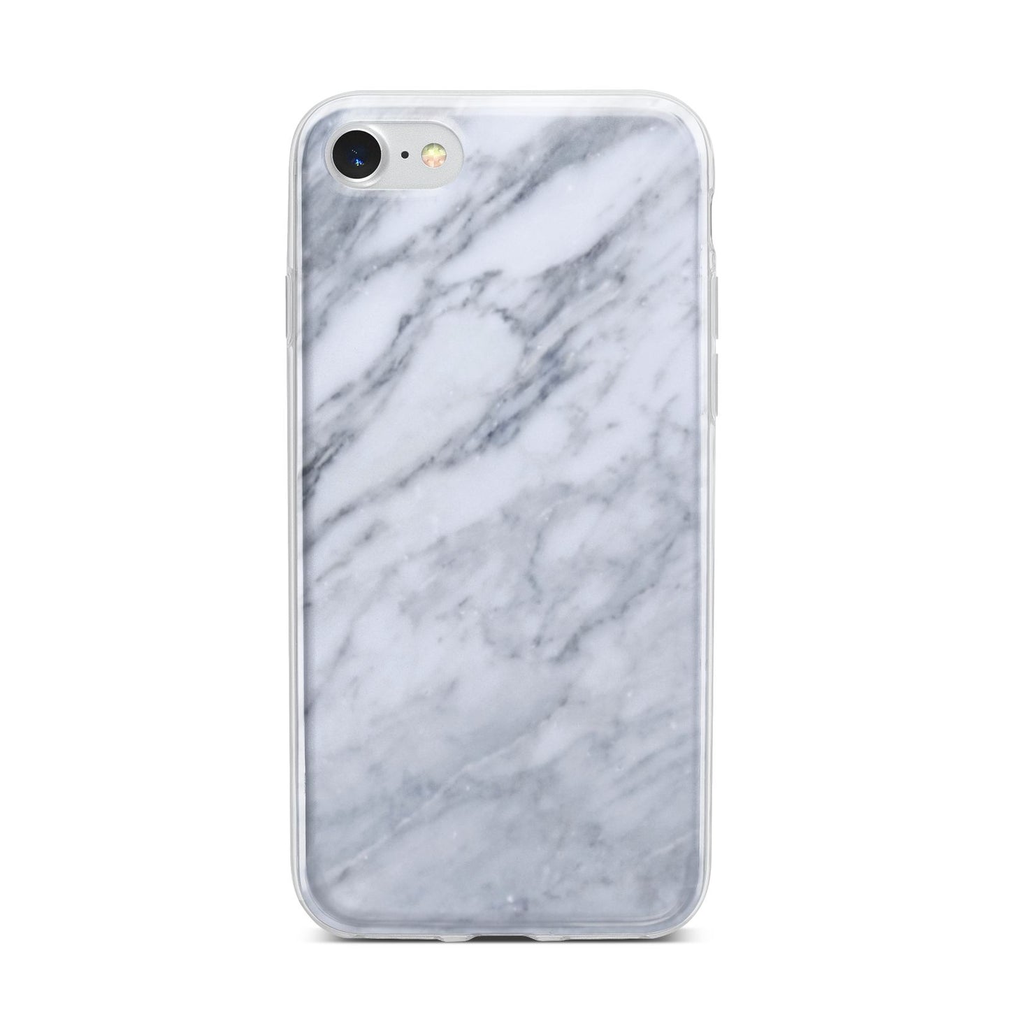 Faux Marble Italian Grey iPhone 7 Bumper Case on Silver iPhone