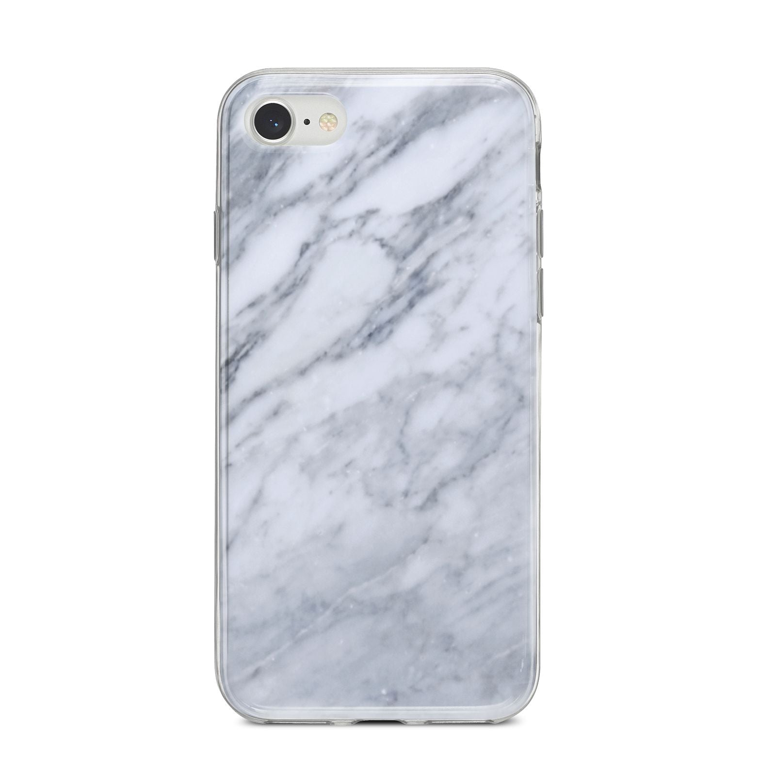 Faux Marble Italian Grey iPhone 8 Bumper Case on Silver iPhone