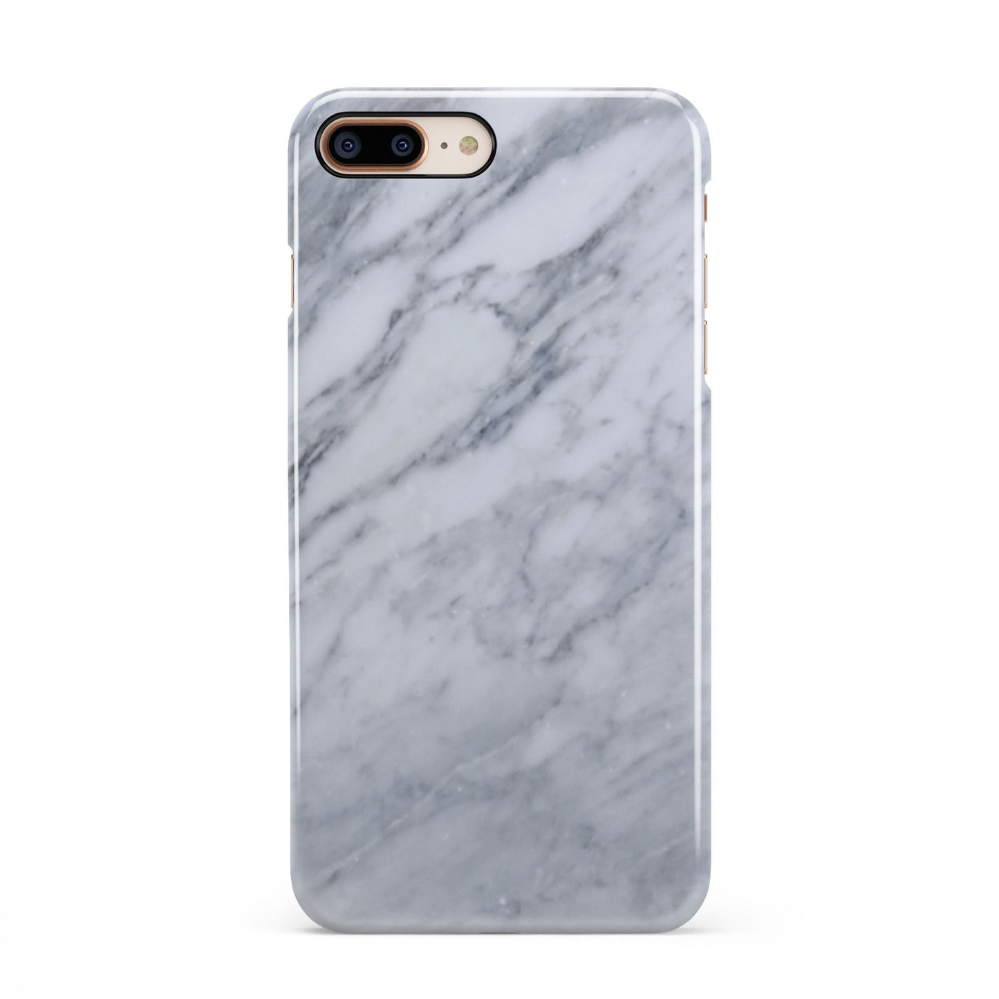 Faux Marble Italian Grey iPhone 8 Plus 3D Snap Case on Gold Phone
