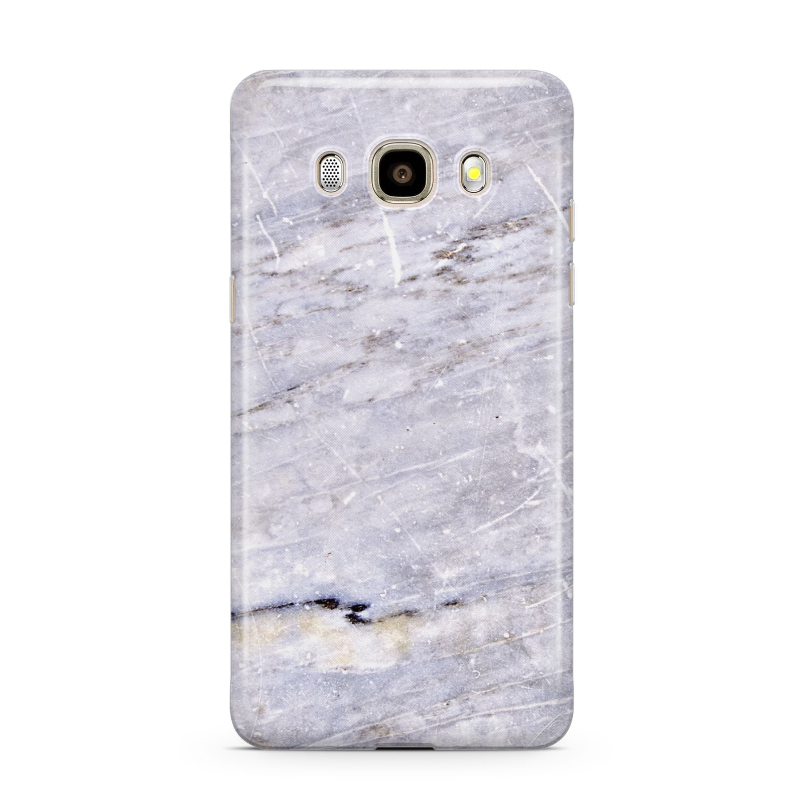Faux Marble Mid Grey Samsung Galaxy J7 2016 Case on gold phone
