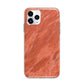 Faux Marble Red Orange Apple iPhone 11 Pro Max in Silver with Bumper Case