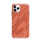 Faux Marble Red Orange Apple iPhone 11 Pro in Silver with Bumper Case