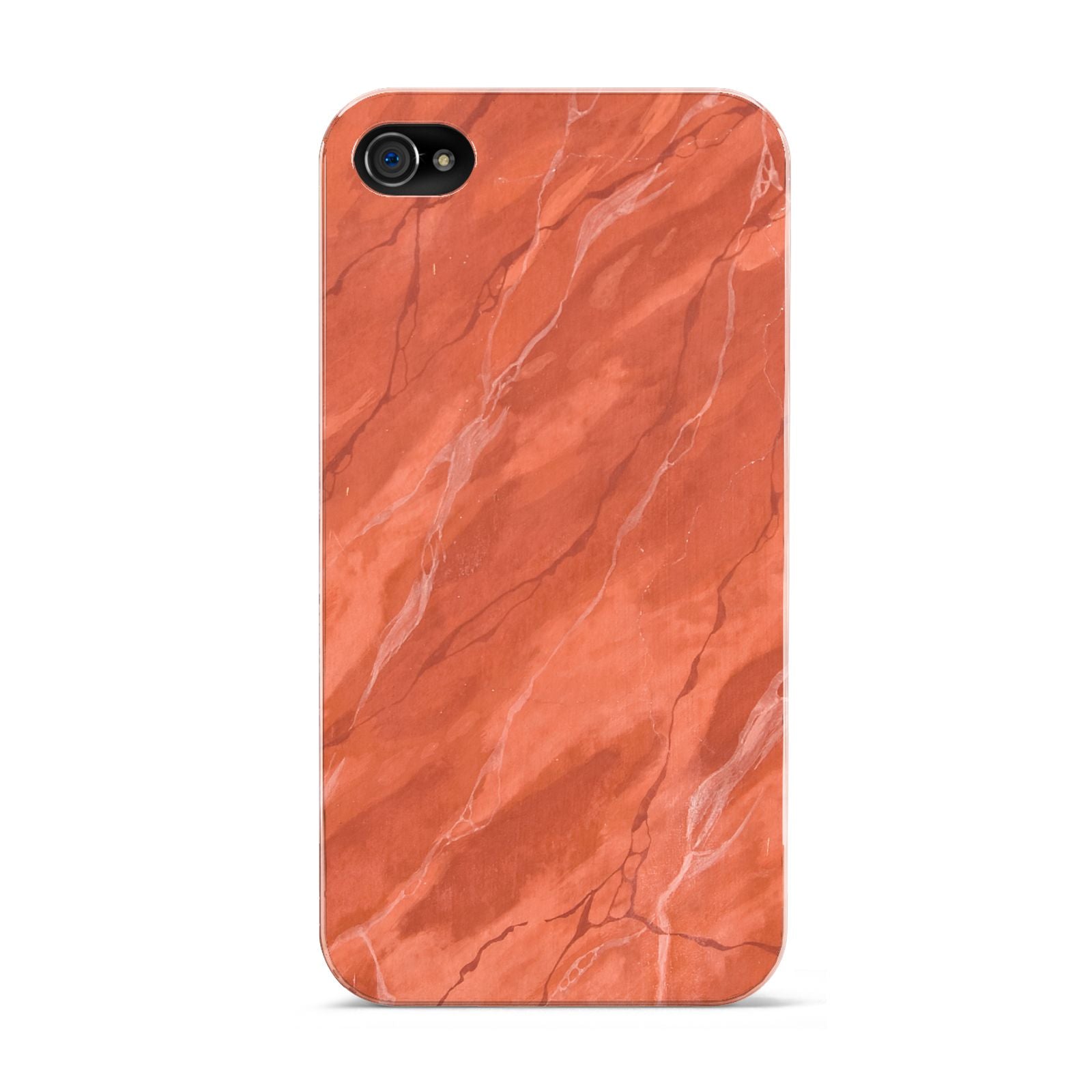 Faux Marble Red Orange Apple iPhone 4s Case