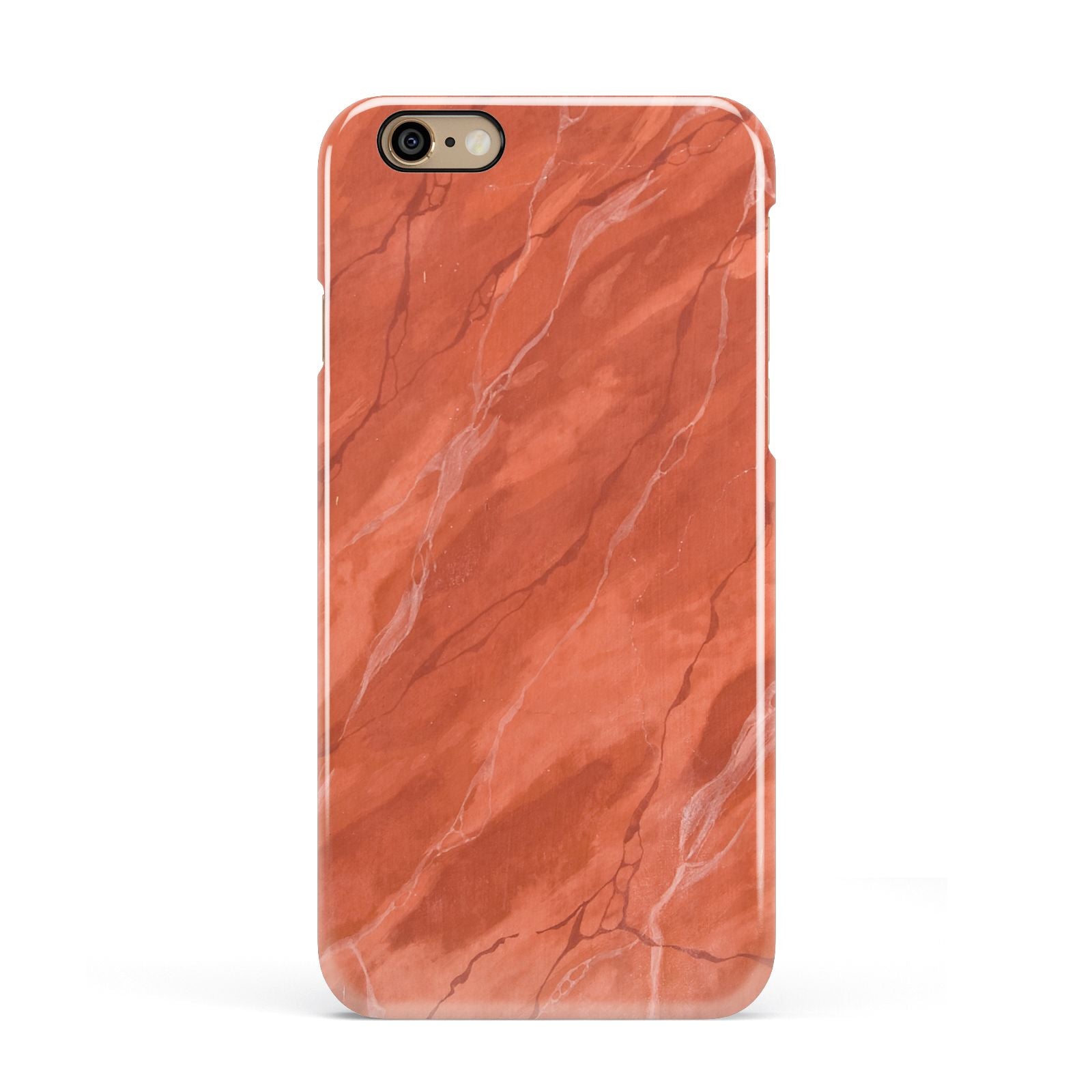 Faux Marble Red Orange Apple iPhone 6 3D Snap Case