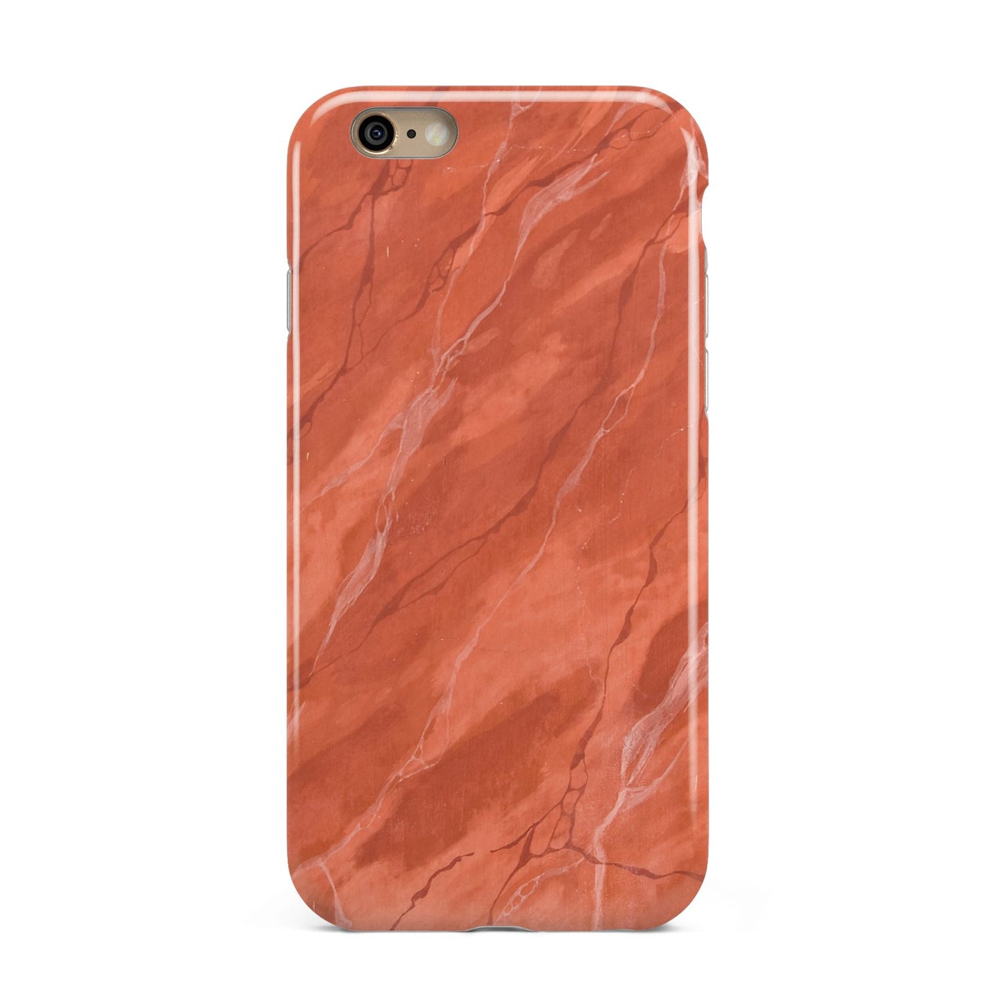 Faux Marble Red Orange Apple iPhone 6 3D Tough Case