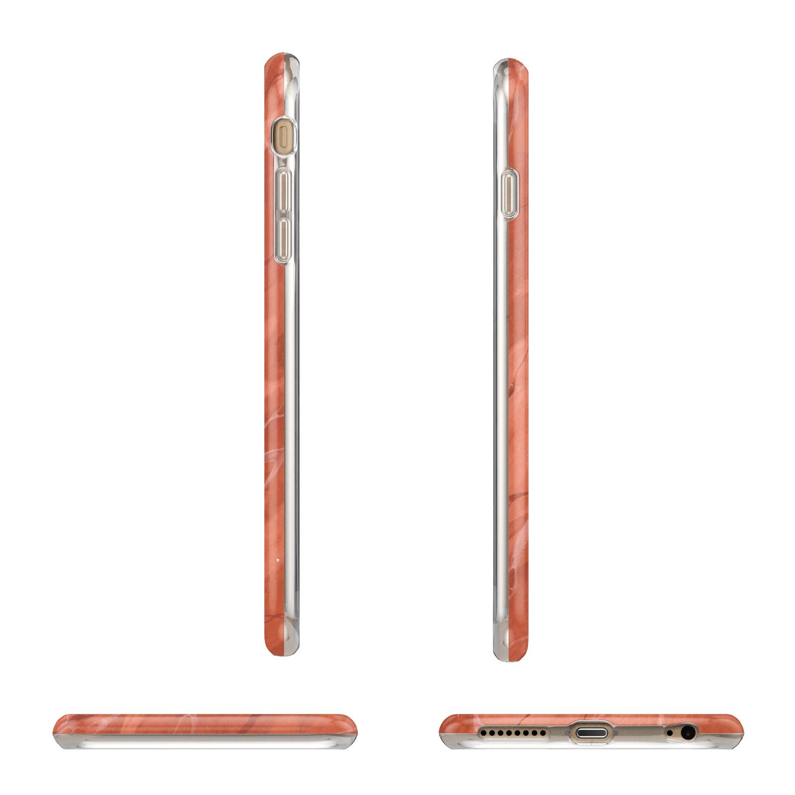 Faux Marble Red Orange Apple iPhone 6 Plus 3D Wrap Tough Case Alternative Image Angles