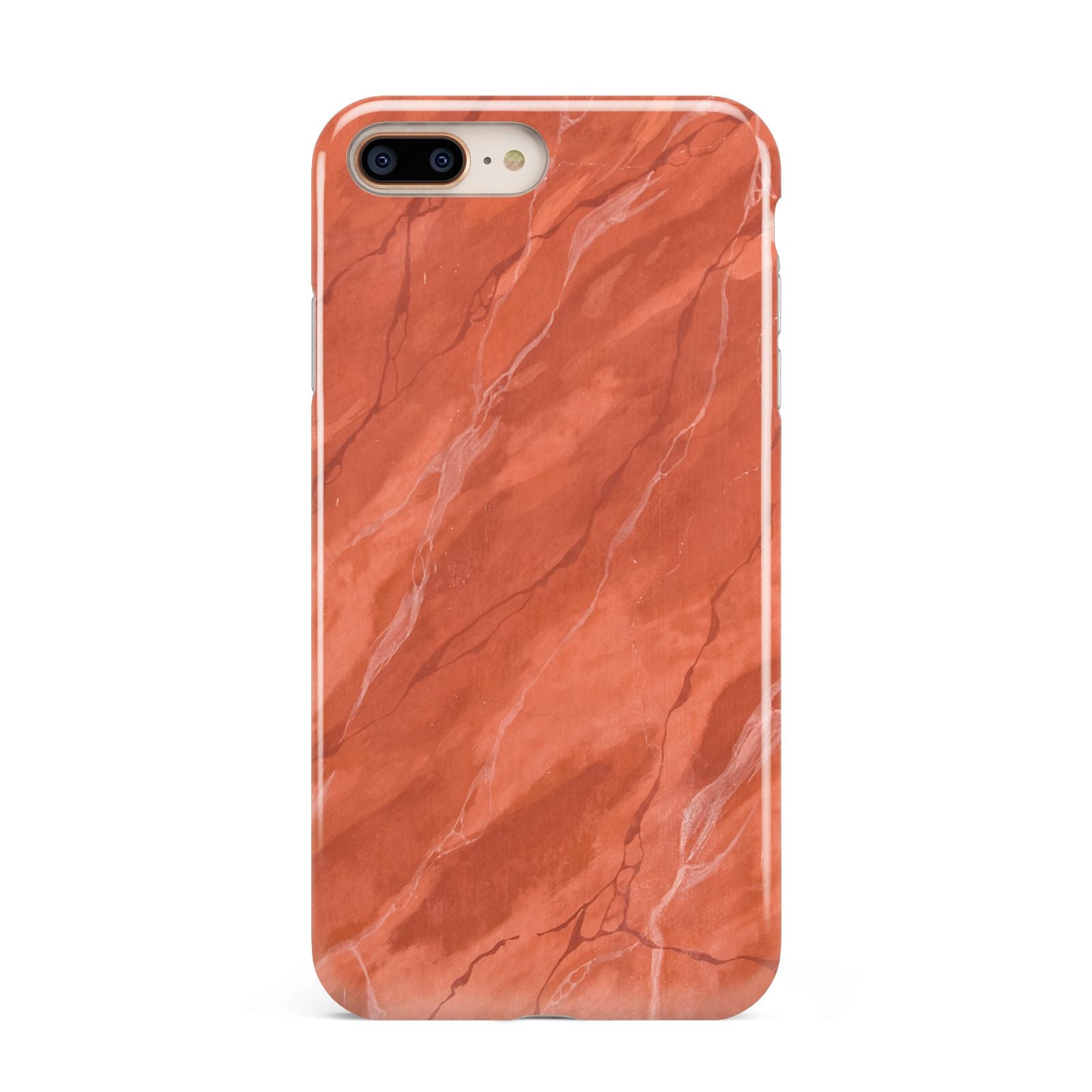Faux Marble Red Orange Apple iPhone 7 8 Plus 3D Tough Case