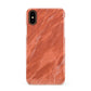 Faux Marble Red Orange Apple iPhone XS 3D Snap Case