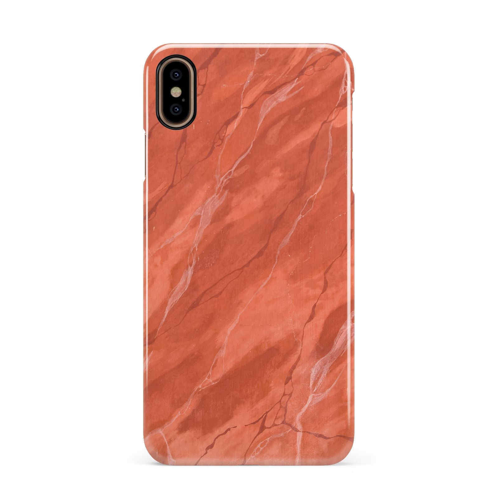 Faux Marble Red Orange Apple iPhone Xs Max 3D Snap Case