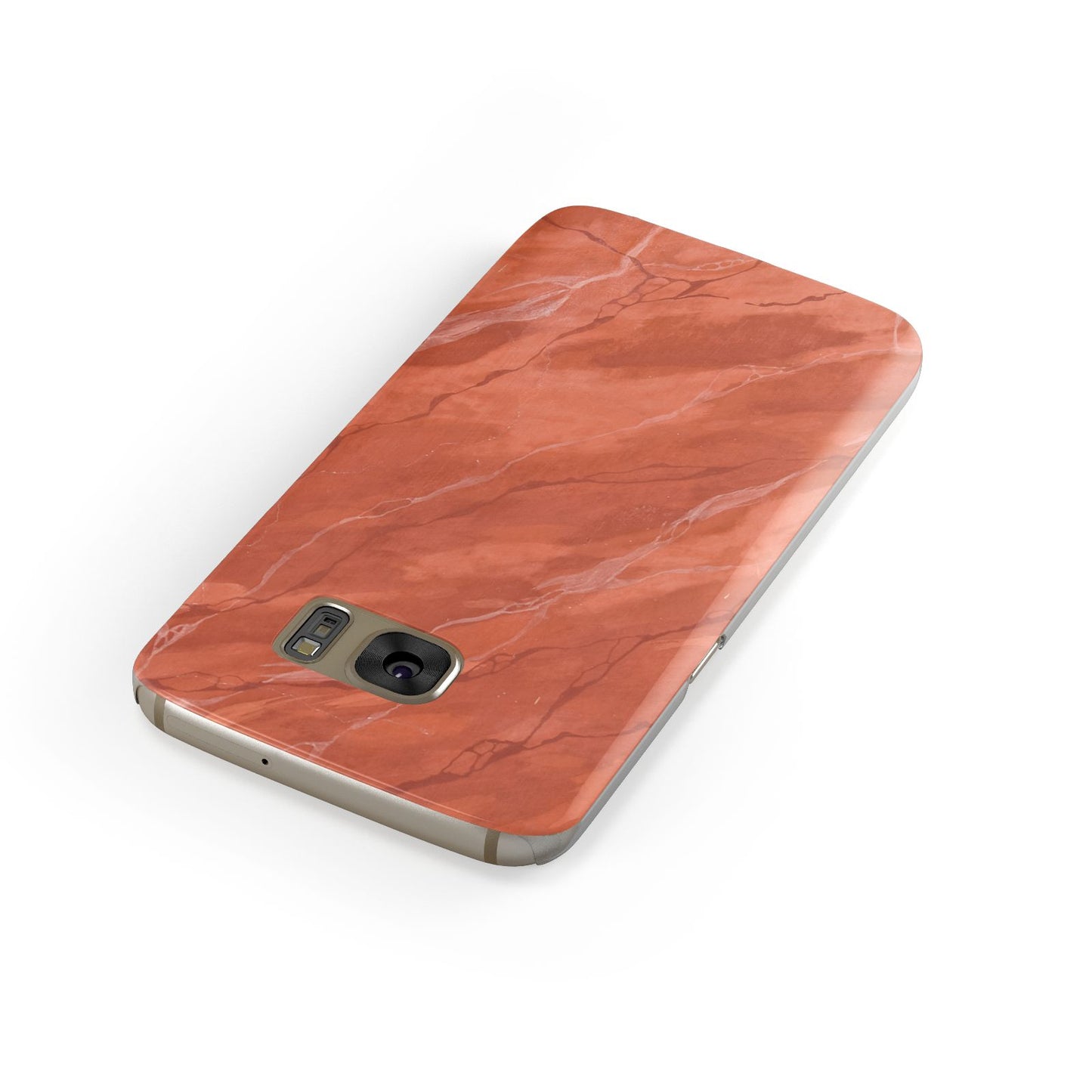 Faux Marble Red Orange Samsung Galaxy Case Front Close Up