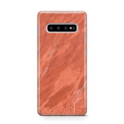 Faux Marble Red Orange Samsung Galaxy S10 Case