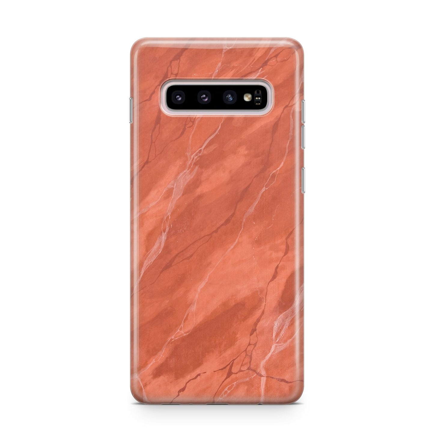 Faux Marble Red Orange Samsung Galaxy S10 Plus Case