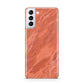Faux Marble Red Orange Samsung S21 Plus Phone Case