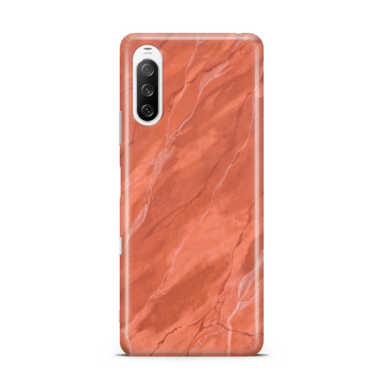 Faux Marble Red Orange Sony Xperia 10 III Case