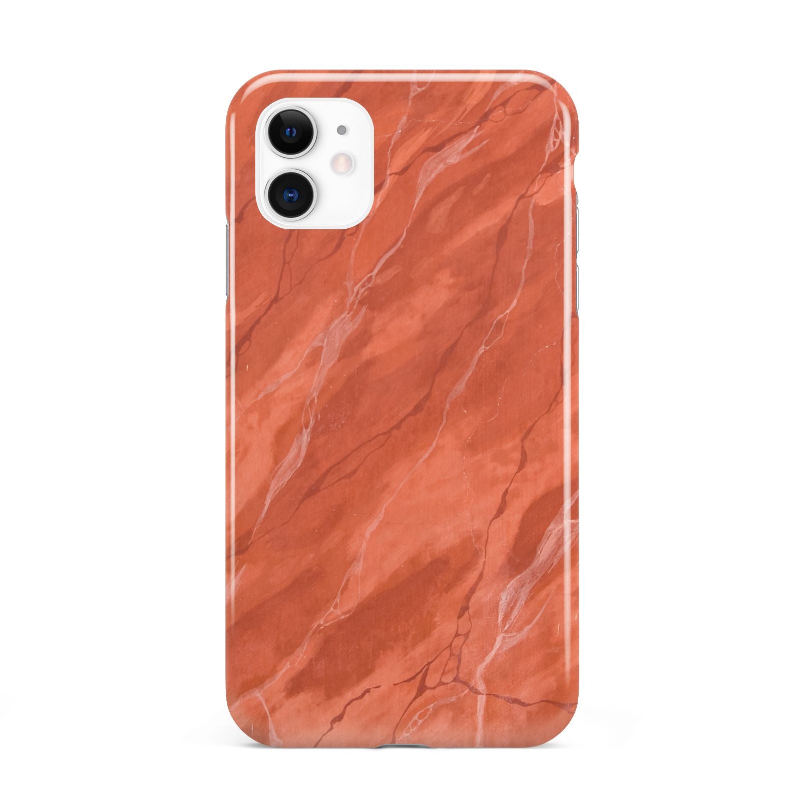 Faux Marble Red Orange iPhone 11 3D Tough Case