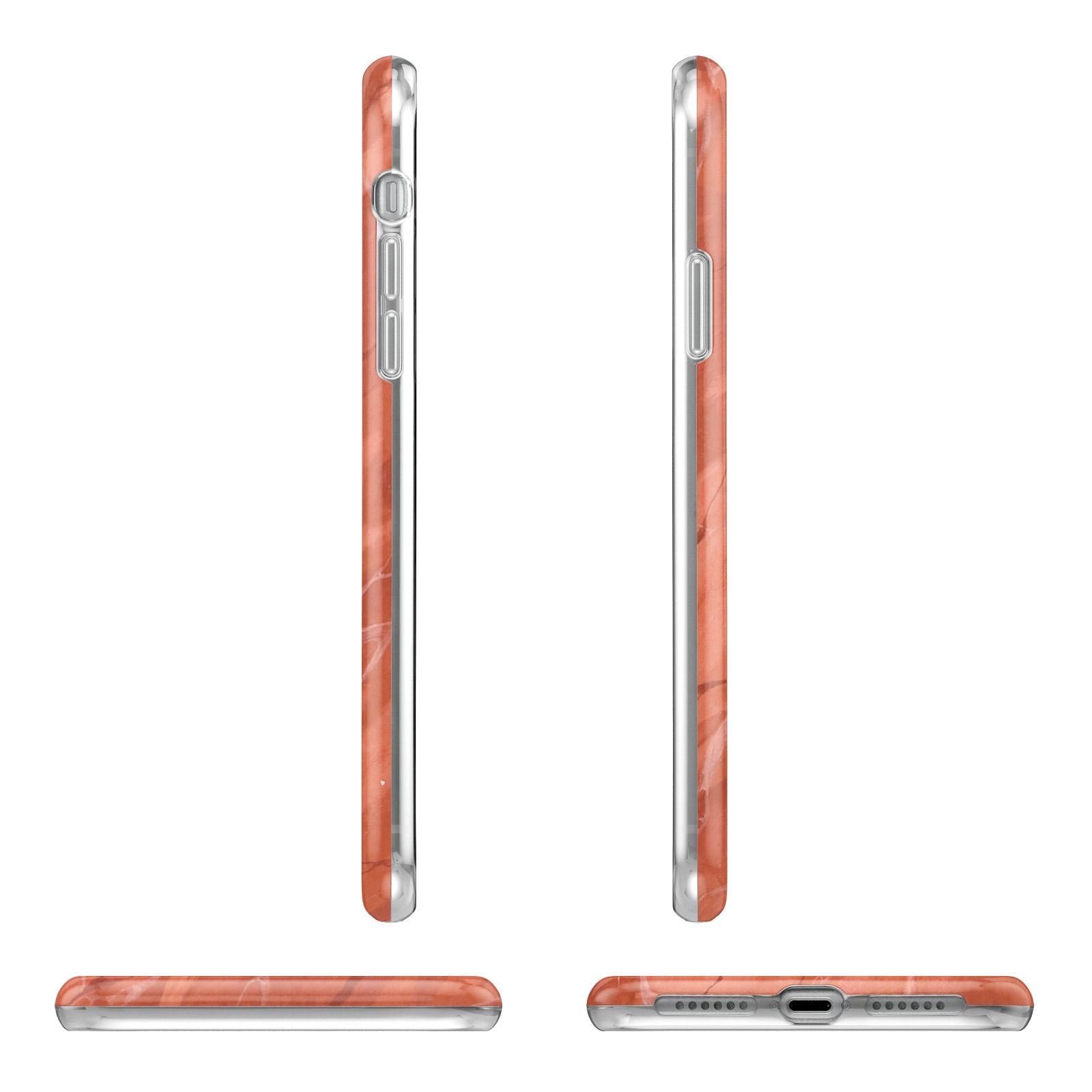 Faux Marble Red Orange iPhone 11 Pro 3D Tough Case Angle Images