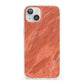 Faux Marble Red Orange iPhone 13 Clear Bumper Case