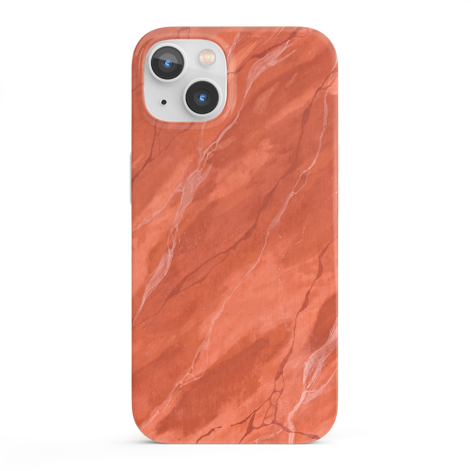 Faux Marble Red Orange iPhone 13 Full Wrap 3D Snap Case