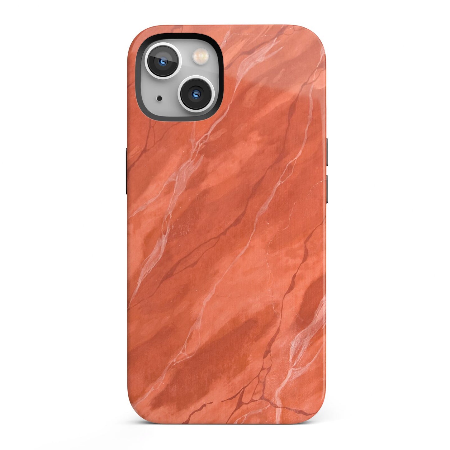 Faux Marble Red Orange iPhone 13 Full Wrap 3D Tough Case